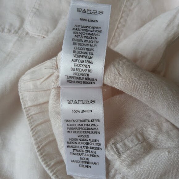 NICOLE MILLER Linen Cargo Pull On Elastic Drawstring Waist Khaki Jogger Pants M - Picture 15 of 15